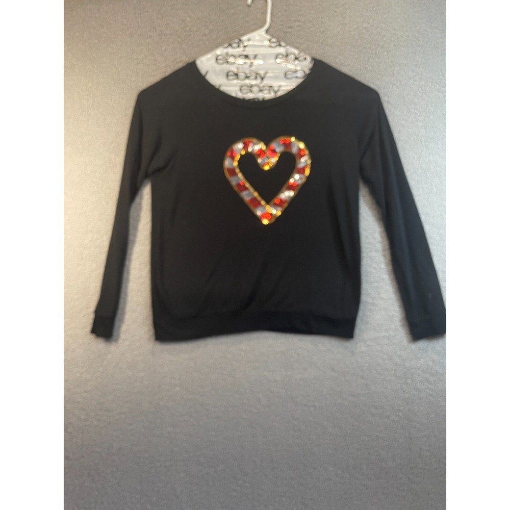 JL Juniors Shirt Long Sleeve crew Neck ‎ Black Size Large